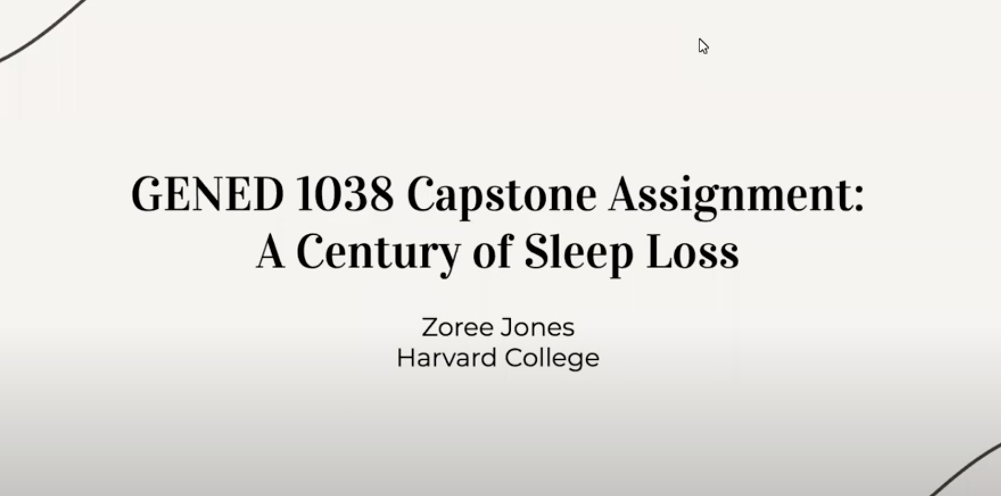 Capstone Sleep Presentation: A Century of Sleep Loss
