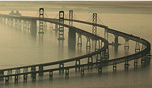 The William Preston Lane, Jr. Memorial Bridge across the Chesapeake Bay. Maryland. September 1987 Location Information:Annapolis, Maryland, USA