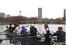 Crew rowing on the water
