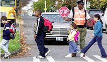 Children crossing the street