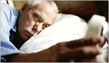 Elderly person in bed