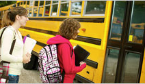 Children Boarding School Bus