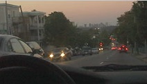 Cars on highway at dusk