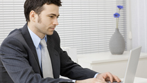 Man working at a laptop